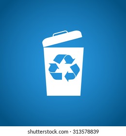 Trash can icon, vector eps10 illustration flat