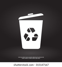 Trash can icon, vector eps10 illustration 