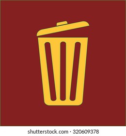 Trash can icon, vector eps10 illustration. Flat style. 