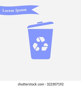 Trash can icon, vector eps10 illustration 