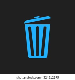Trash can icon, vector eps10 illustration. Flat style. 