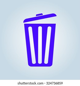 Trash can icon, vector eps10 illustration. Flat style. 
