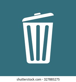 Trash can icon, vector eps10 illustration. Flat style. 