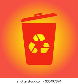Trash can icon, vector eps10 illustration 