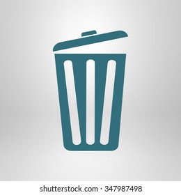 Trash can icon, vector eps10 illustration. Flat style. 