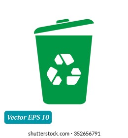 Trash can icon, vector eps10 illustration 
