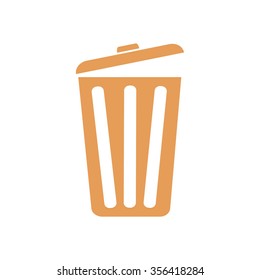 Trash can icon, vector eps10 illustration. Flat style. 