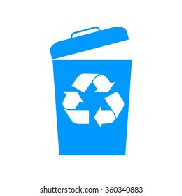 Trash can icon, vector eps10 illustration flat