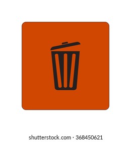 Trash can icon, vector eps10 illustration. Flat style. 