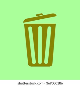 Trash can icon, vector eps10 illustration. Flat style. 