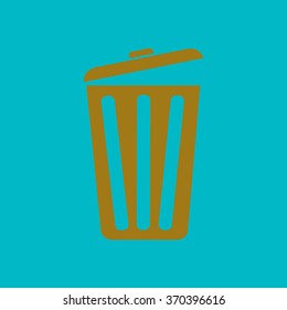 Trash can icon, vector eps10 illustration. Flat style. 