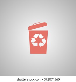 Trash can icon, vector eps10 illustration flat