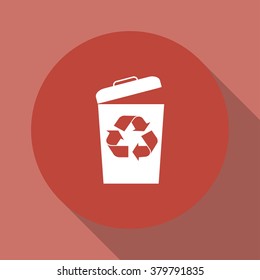 Trash can icon, vector eps10 illustration flat