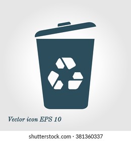 Trash can icon, vector eps10 illustration 