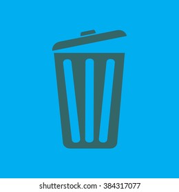 Trash can icon, vector eps10 illustration. Flat style. 