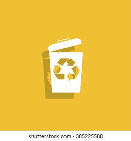 Trash can icon, vector eps10 illustration flat