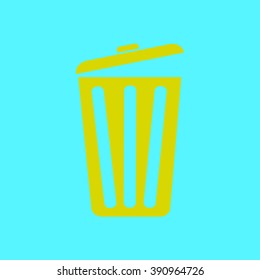 Trash can icon, vector eps10 illustration. Flat style. 