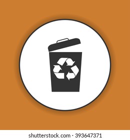 Trash can icon, vector eps10 illustration flat
