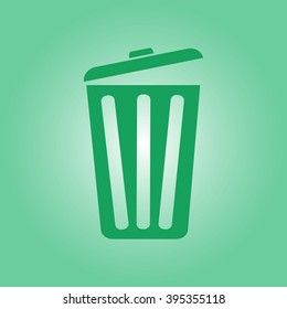Trash can icon, vector eps10 illustration. Flat style. 