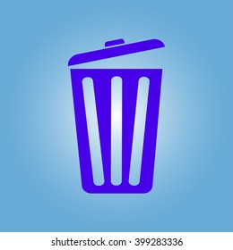 Trash can icon, vector eps10 illustration. Flat style. 