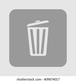 Trash can icon, vector eps10 illustration. Flat style. 