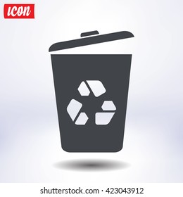 Trash can icon, vector eps10 illustration 