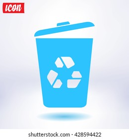 Trash can icon, vector eps10 illustration 