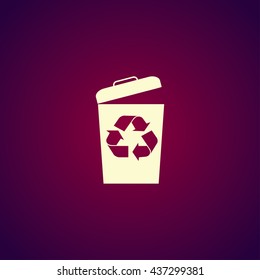 Trash can icon, vector eps10 illustration flat