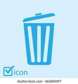 Trash can icon, vector eps10 illustration. Flat style. 