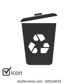 Trash can icon, vector eps10 illustration 