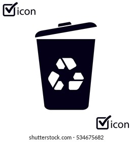 Trash can icon, vector eps10 illustration 