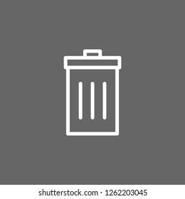Trash can icon vector. Flat icon of a recycle bin.