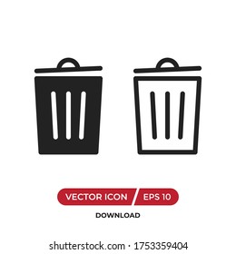 Trash can icon vector. Garbage sign