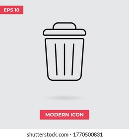 Trash can icon vector. Garbage sign