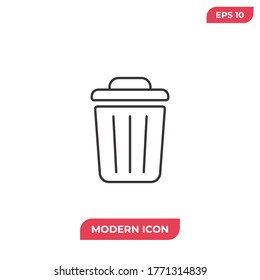 Trash can icon vector. Garbage sign