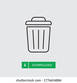 Trash can icon vector. Garbage sign