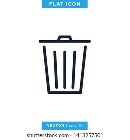 Trash Can Icon Vector Illustration Design Template.