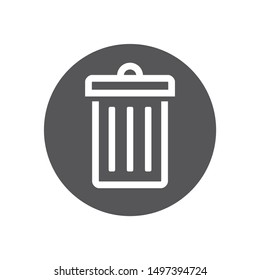 trash can icon, vector illustration