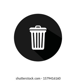 trash can icon vector illustration,  Black illustration isolated for graphic and web design.