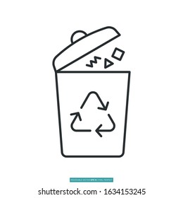 trash can icon vector illustration logo template for many purpose. Isolated on white background.