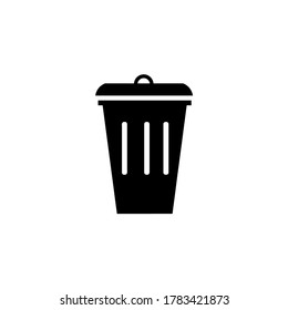 plantilla de logotipo de ilustración de vector de icono de cubo de basura