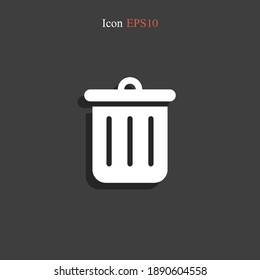 Trash Can Icon. Vector Illustration EPS 10.