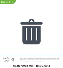 Trash Can Icon. Vector Illustration EPS 10.