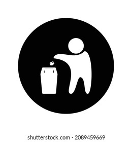 trash can icon vector illustration, black, white. suitable for use trash icon, and environmental care icon