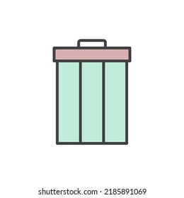 trash can icon vector illustration logo template for many purpose. Isolated on white background. full color cartoon