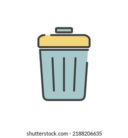 la papelera puede usar la plantilla de logotipo de ilustraciones vectoriales para muchos fines. Aislado sobre fondo blanco. caricatura a color completo