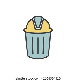 trash can icon vector illustration logo template for many purpose. Isolated on white background. full color cartoon