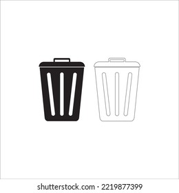 Trash Can Icon Vector Illustration Symbol Design