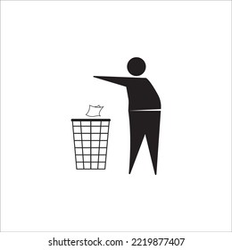 Trash Can Icon Vector Illustration Symbol Design