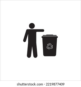 Trash Can Icon Vector Illustration Symbol Design